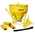 Conical concrete bucket with accessories