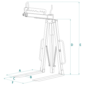 Galvanized manual crane fork