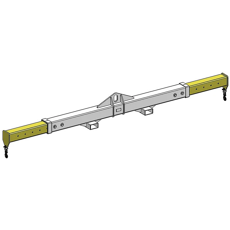 Telescopic lifting beam with forklift pockets