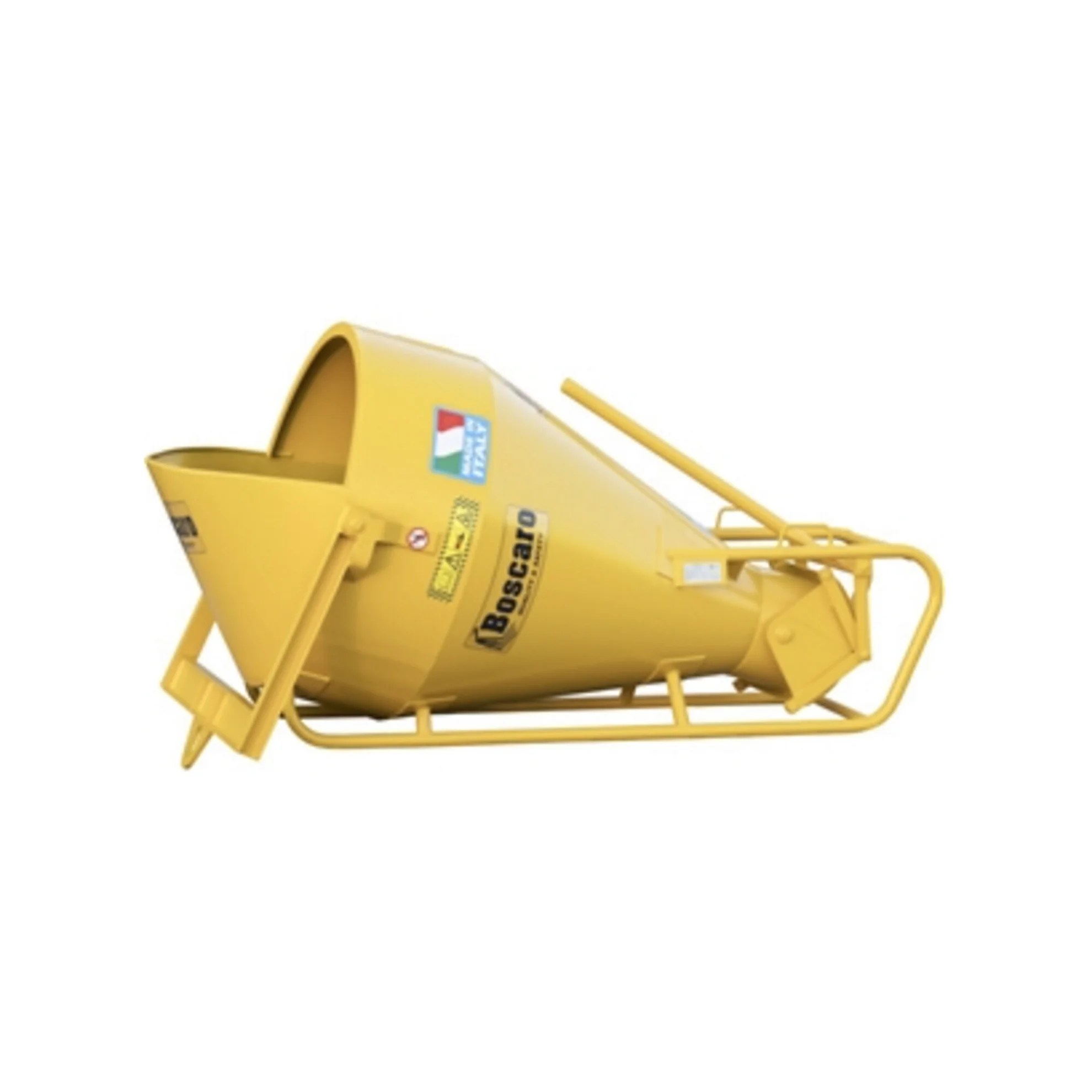 Laydown conical concrete bucket with lever operated Boscaro Italia